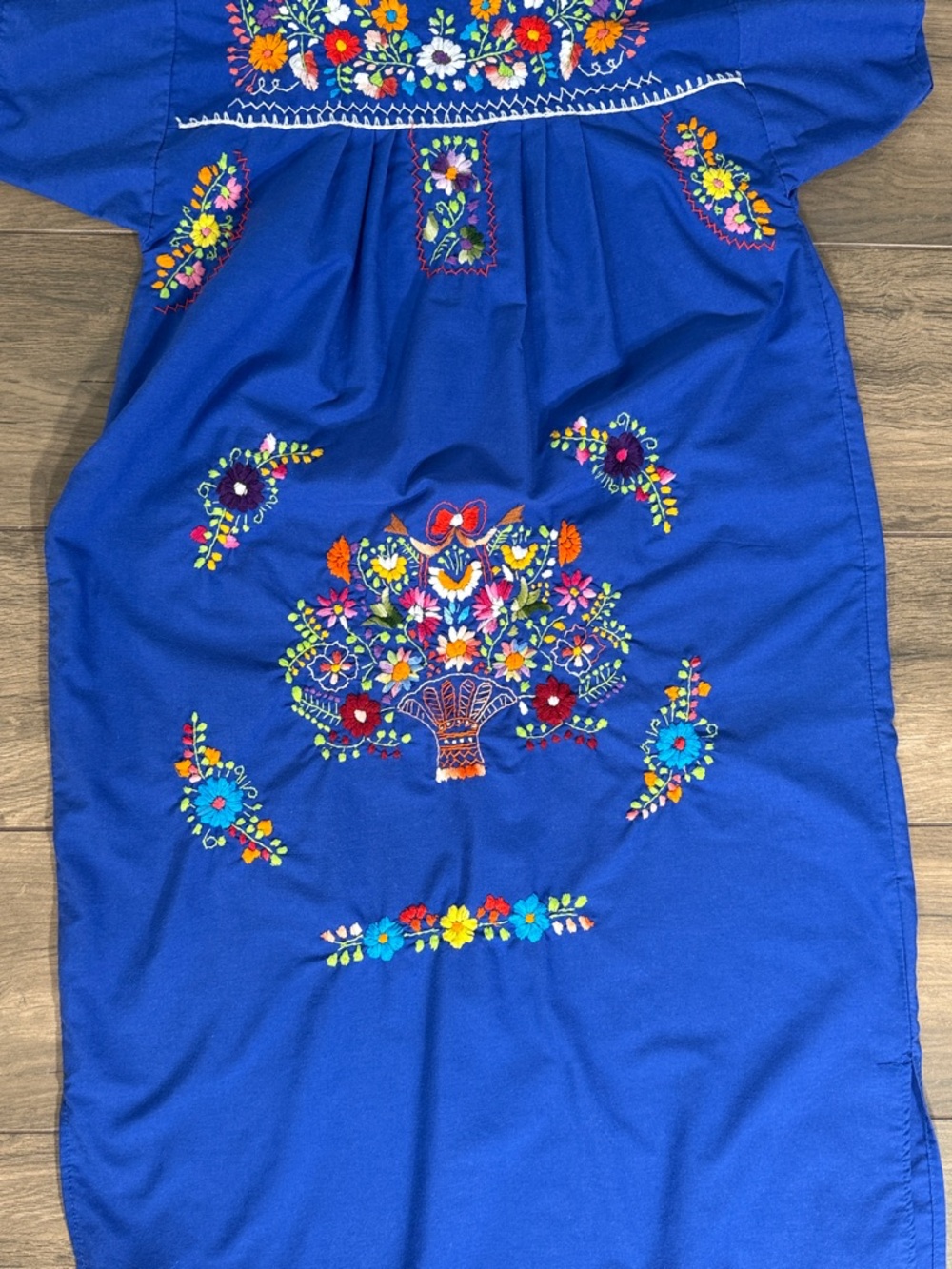 Vintage Women's Floral Embroidered Midi Dress Hippie Boho Style Festival Small - Picture 7 of 15